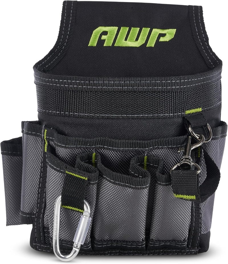 AWP Ballistic Nylon Mini Tool Pouch Multi-Pocket Organizer for Electricians, Professional Tool Box for Efficient Organization, Black/Gray | 1L-23021-2 - Image 1